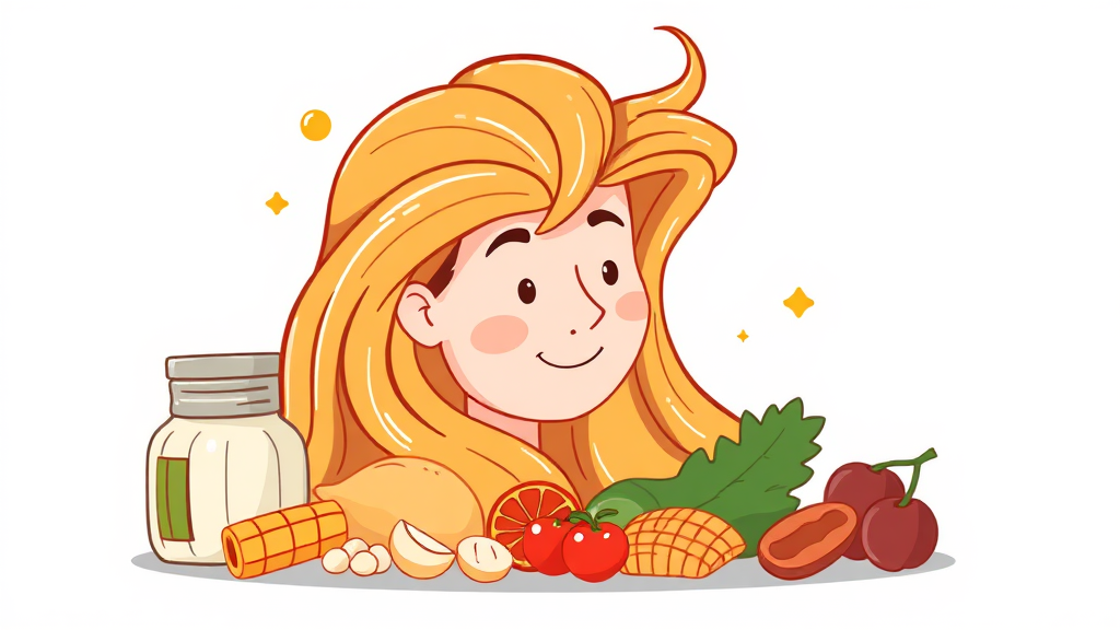 탈모 예방 식단: 모발 건강 위한 필수 영양소와 식품 총정리 4 단백질의 힘: 머리카락을 튼튼하게 만드는 식품 (illustration 스타일)