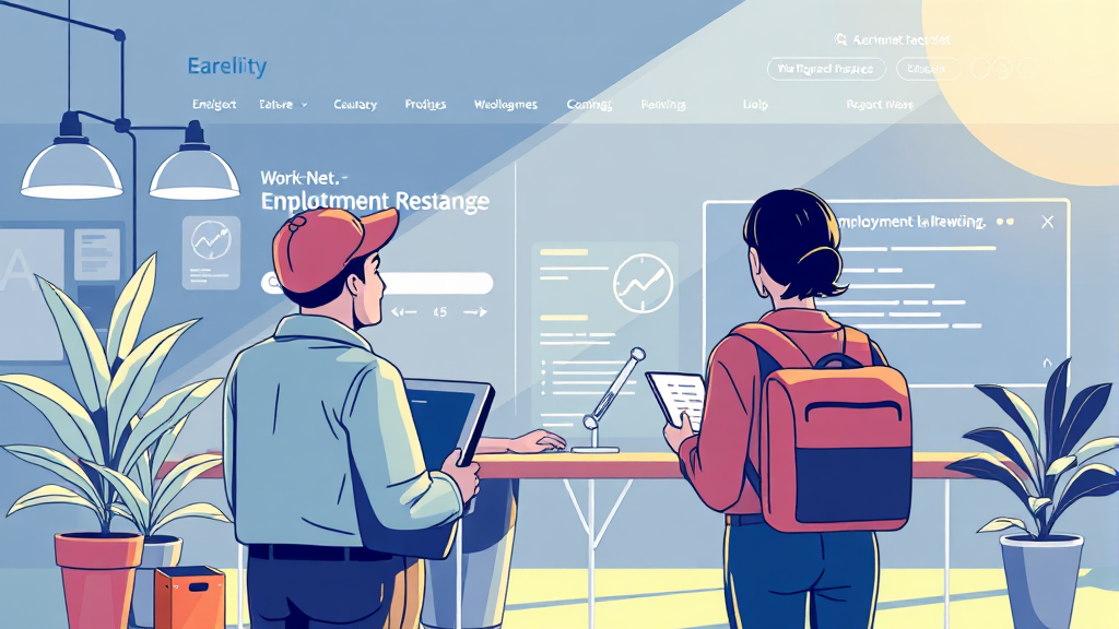 고용24 홈페이지 활용법 (illustration 스타일)