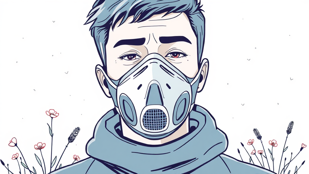 마스크 착용, 미세먼지로부터 코를 보호하는 방법 (illustration 스타일)