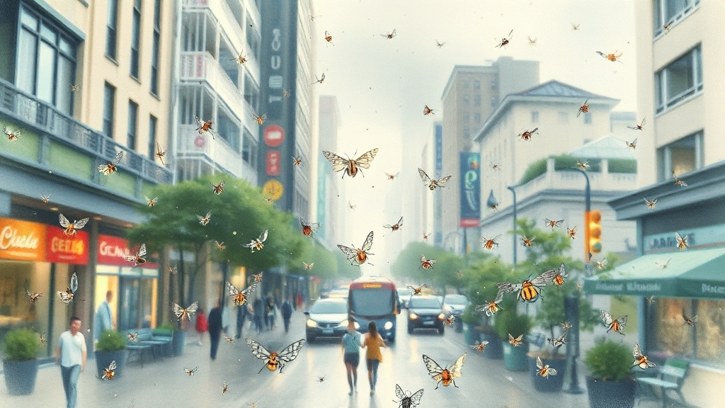 러브버그, 언제 어디서 나타날까? (watercolor 스타일)