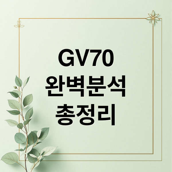 GV70
완벽분석
총정리 (제네시스 GV70 강점 비교)
