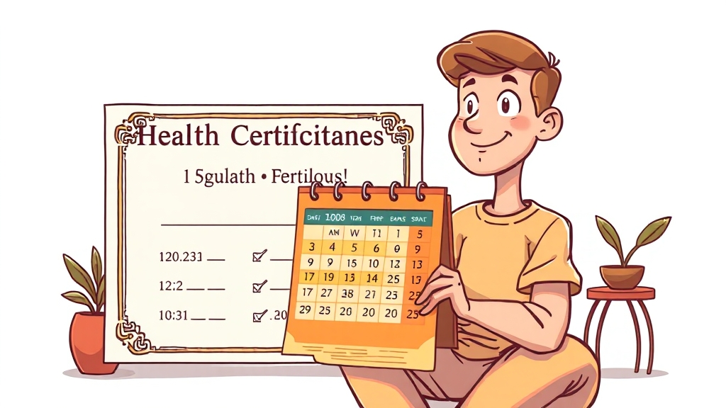 보건증 유효기간 및 관리법 (cartoon 스타일)