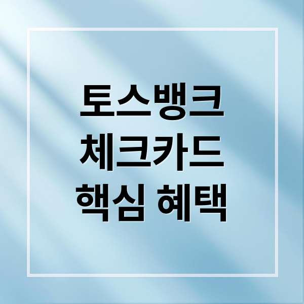 토스뱅크
체크카드
핵심 혜택 (토스뱅크 체크카드 혜택 한도)