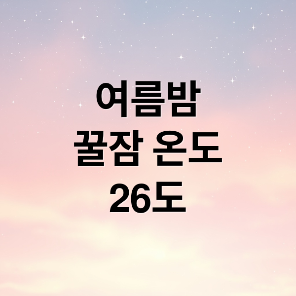여름밤
꿀잠 온도
26도 (여름철수면시에어콘온도)