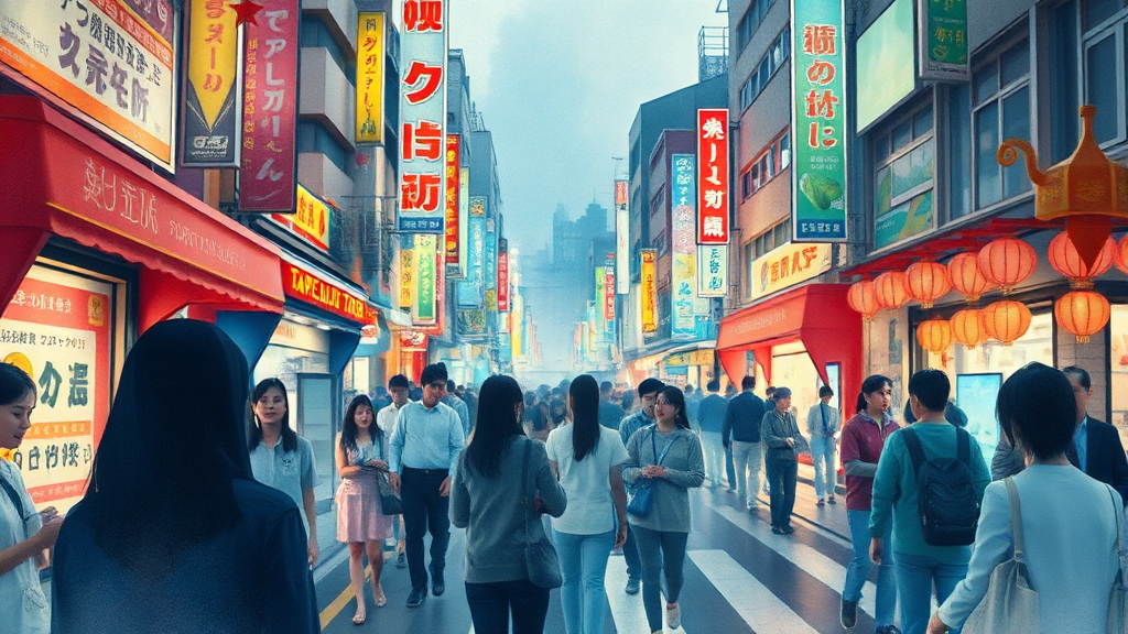 도톤보리 칼부림 사건: 충격적인 전말 (watercolor 스타일)