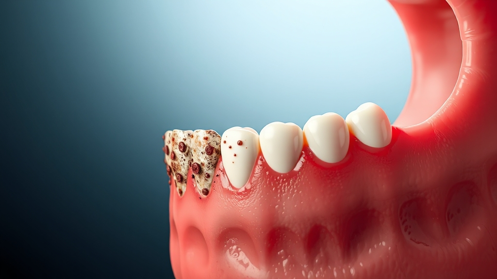 잇몸 염증 & 통증 원인 분석 (realistic 스타일)