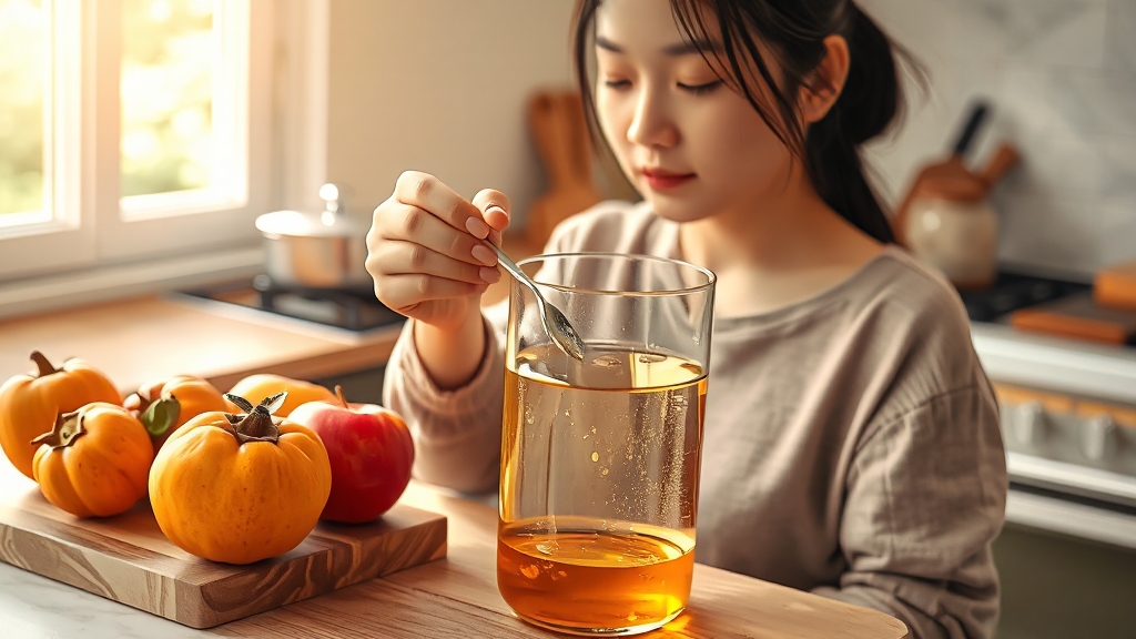 다이어트와 당뇨, 감식초의 역할 (realistic 스타일)