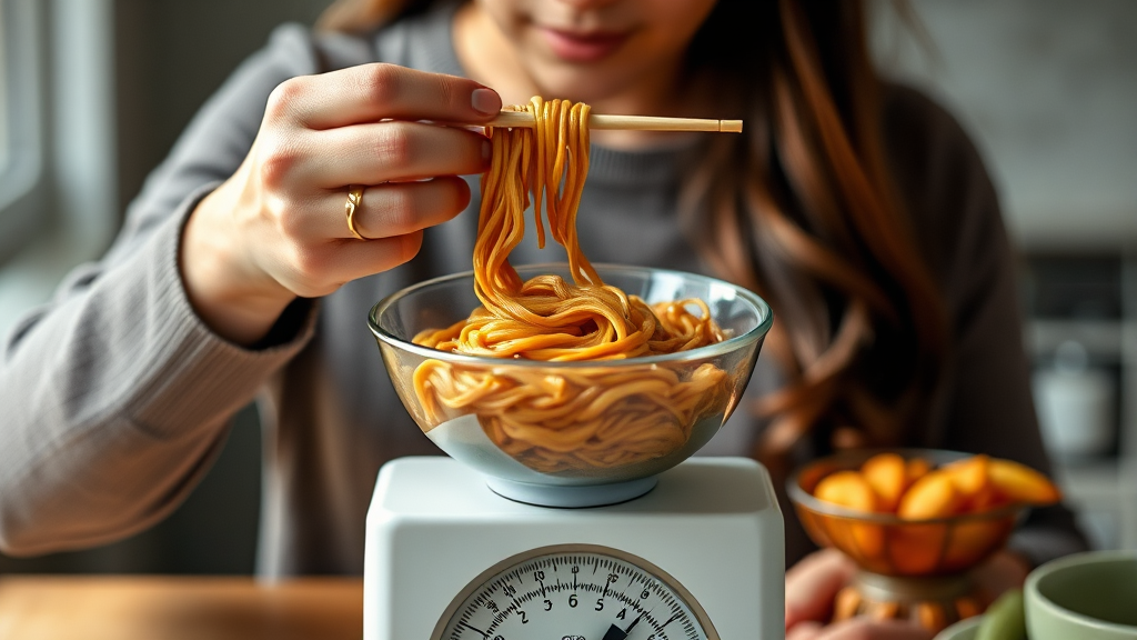 라면 섭취와 체중 관리: 현명한 선택 가이드 (realistic 스타일)