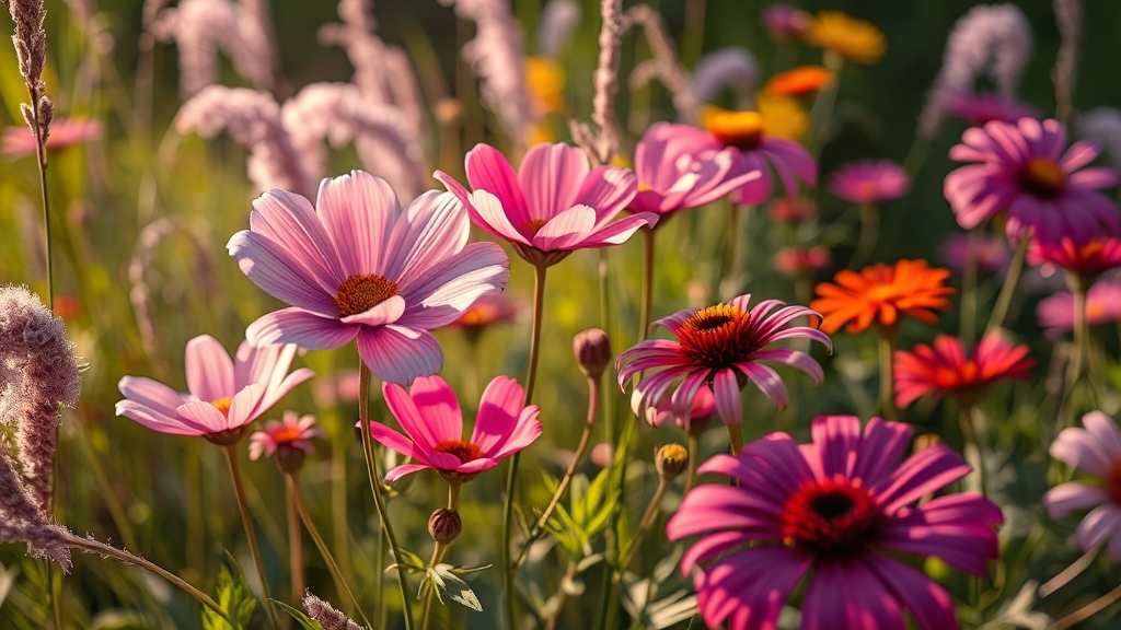 가을꽃 꽃말: 의미와 이야기 (realistic 스타일)