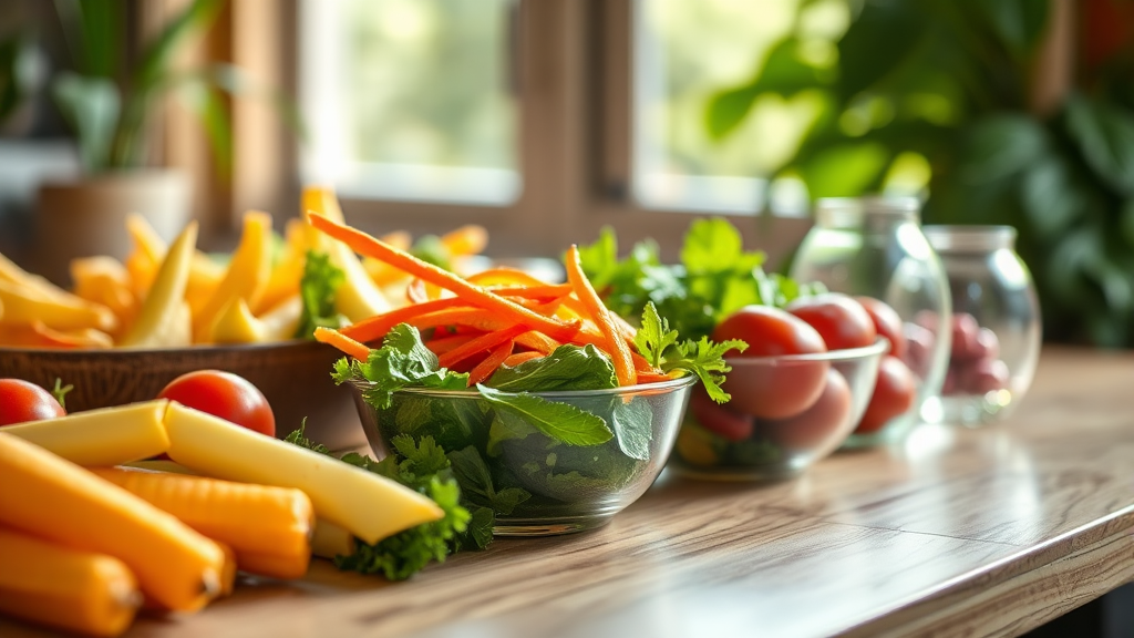 혈당 급등 원인과 채소 섭취의 놀라운 효과 (realistic 스타일)