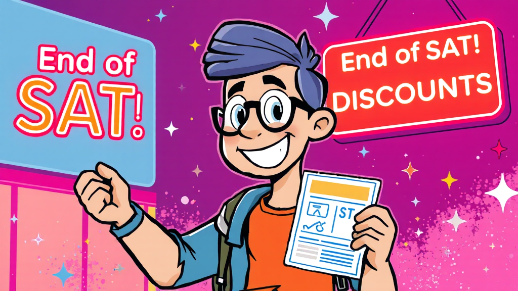 수험생 할인 이용 시 주의사항 (cartoon 스타일)