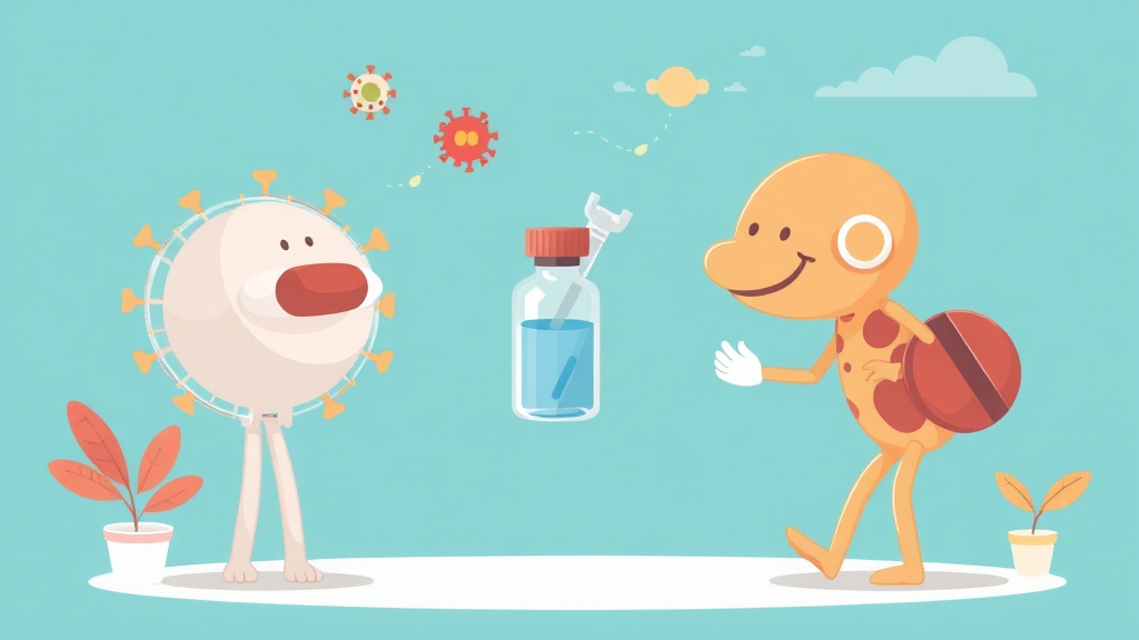 신약 개발 현황 및 전망 (cartoon 스타일)