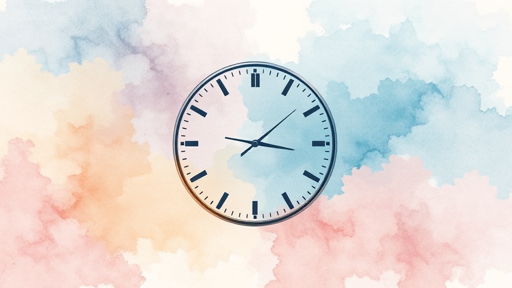 시간 관리 및 문제 풀이 전략 (watercolor 스타일)