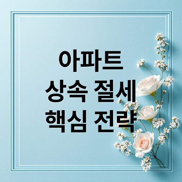 아파트
상속 절세
핵심 전략 (아파트 상속 절세)