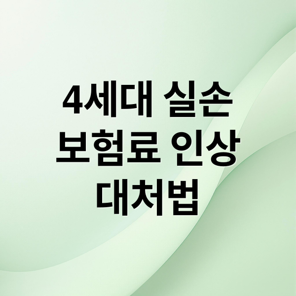 4세대 실손
보험료 인상
대처법 (4세대 실손보험 보험료 인상)