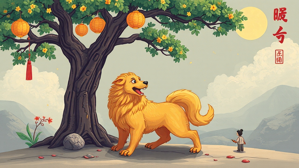 2026년 개띠 사업/직장운 (illustration 스타일)