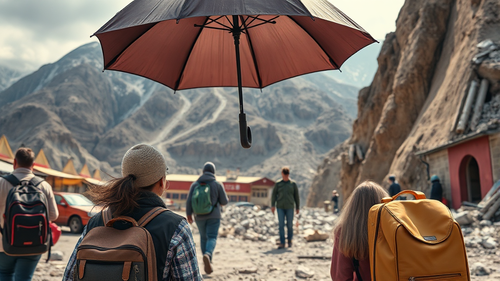 여행자 보험, 비상 상황 대비 (realistic 스타일)