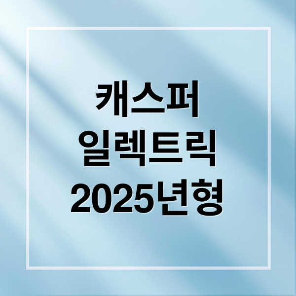 캐스퍼
일렉트릭
2025년형 (2025 캐스퍼 일렉트릭 가격)