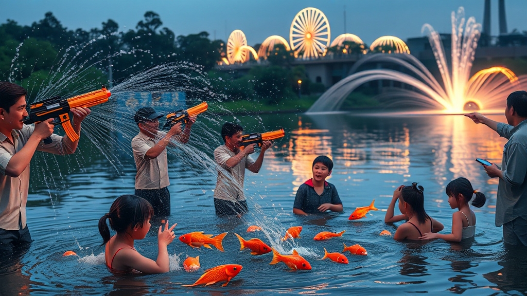 축제 정보 & 꿀팁 (realistic 스타일)