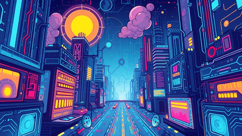 양자컴퓨터 기술 개요 (cartoon 스타일)