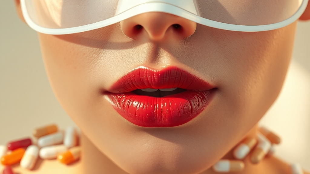 입술 포진 치료법: 약물과 관리 (realistic 스타일)