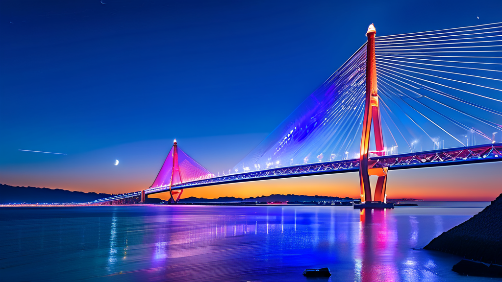 블루라인파크의 숨겨진 매력: 야경과 다릿돌 전망대 (realistic 스타일)