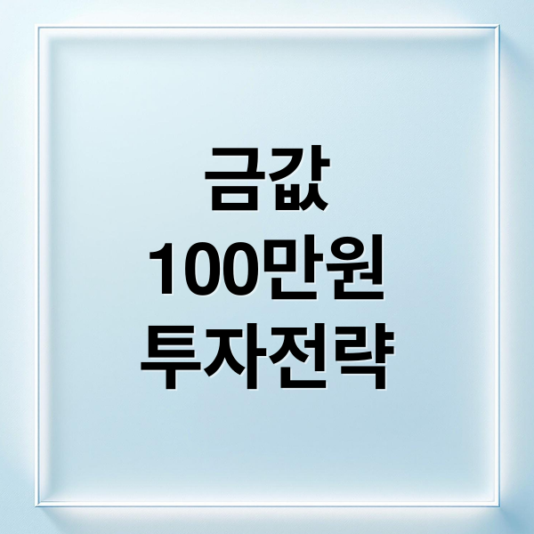금값
100만원
투자전략 (금 100만원 시대)