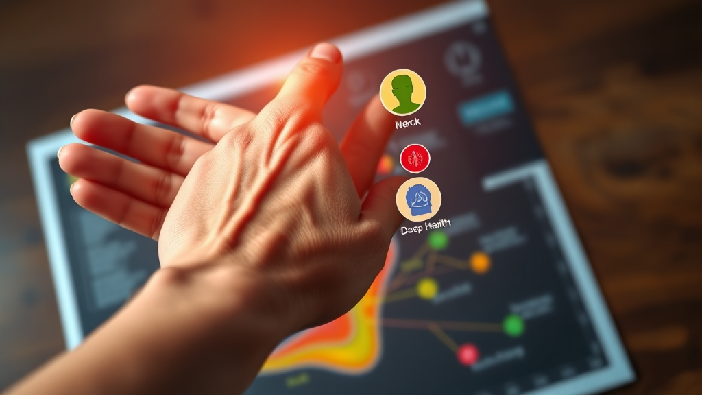 나에게 맞는 발바닥 지압점 찾기: 부위별 효능 알아보기 (realistic 스타일)