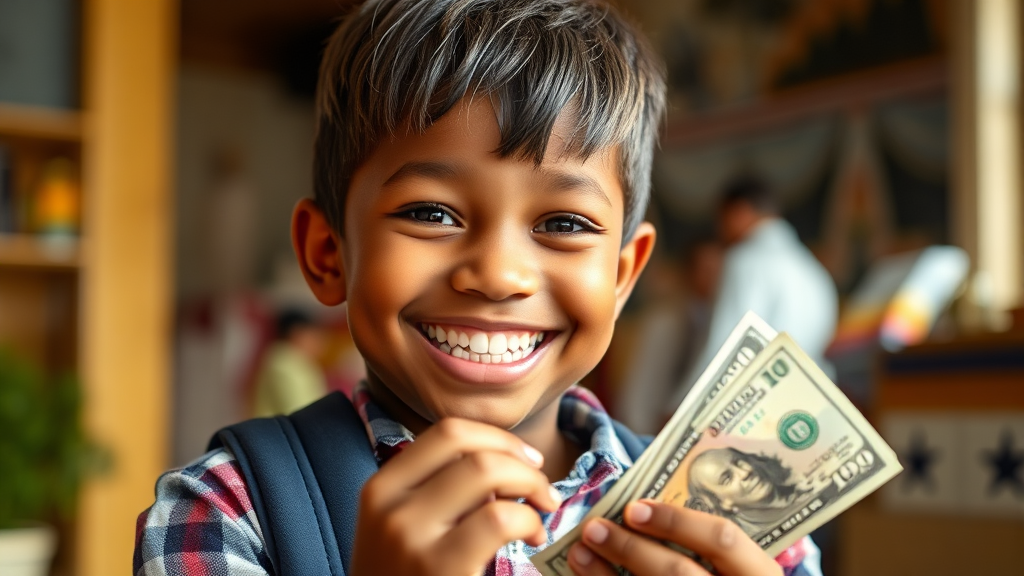 2026년 아동수당 주요 내용 (realistic 스타일)