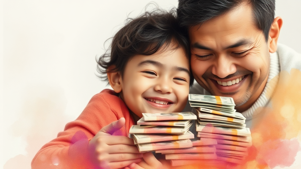 자녀 관련 세액공제 혜택 (watercolor 스타일)