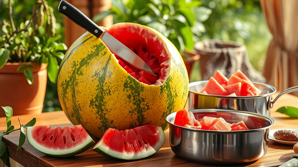 수박 손질 꿀팁 & 알뜰 활용법 (realistic 스타일)