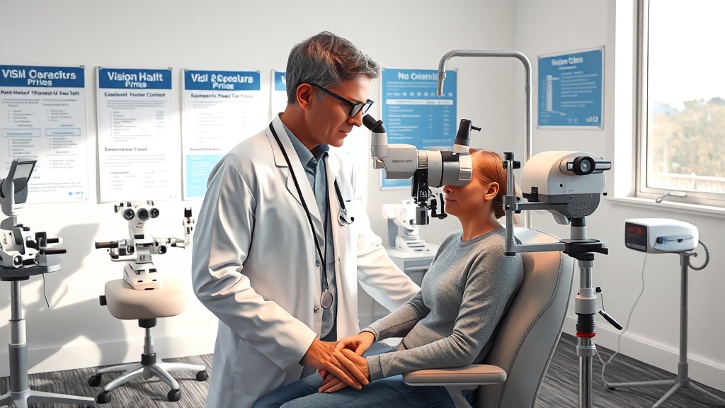 백내장 진단 및 검사: 종류와 비용 (realistic 스타일)