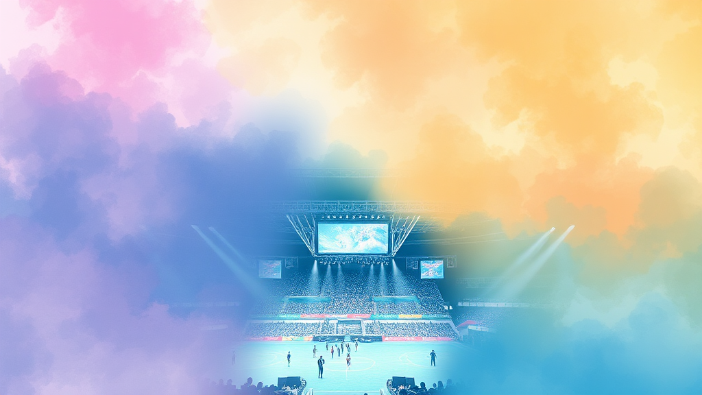 인스파이어 아레나: 단순한 공연장을 넘어선 복합 문화 공간 (watercolor 스타일)