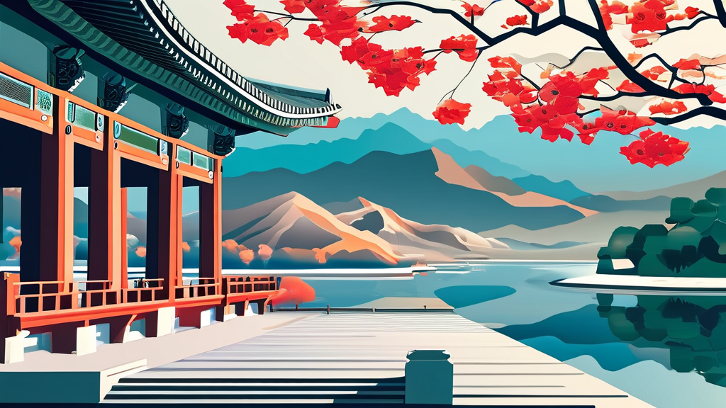 노산대와 관풍헌: 단종의 애달픈 숨결을 따라 (illustration 스타일)