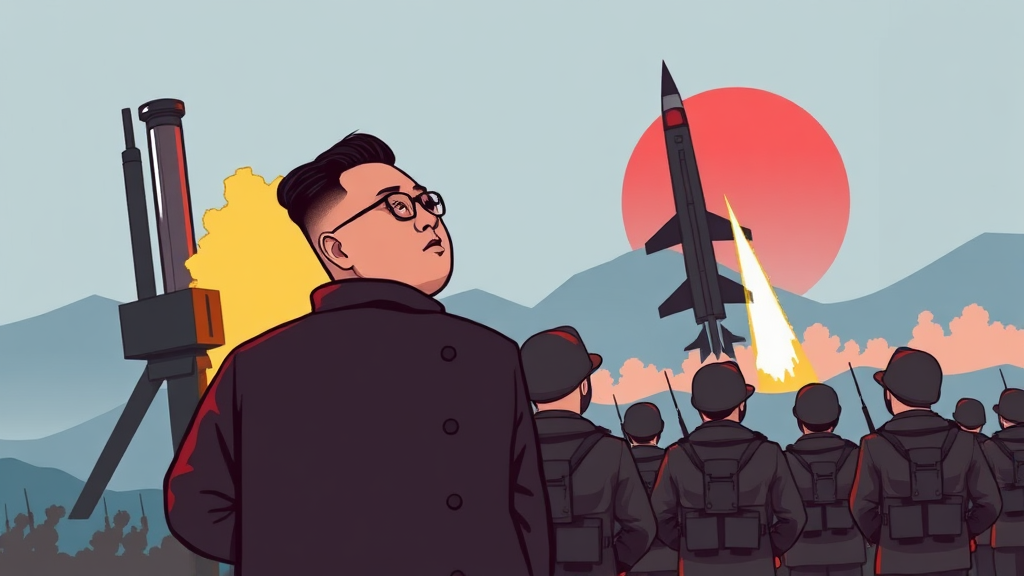 북한 동향 및 안보 상황 (illustration 스타일)