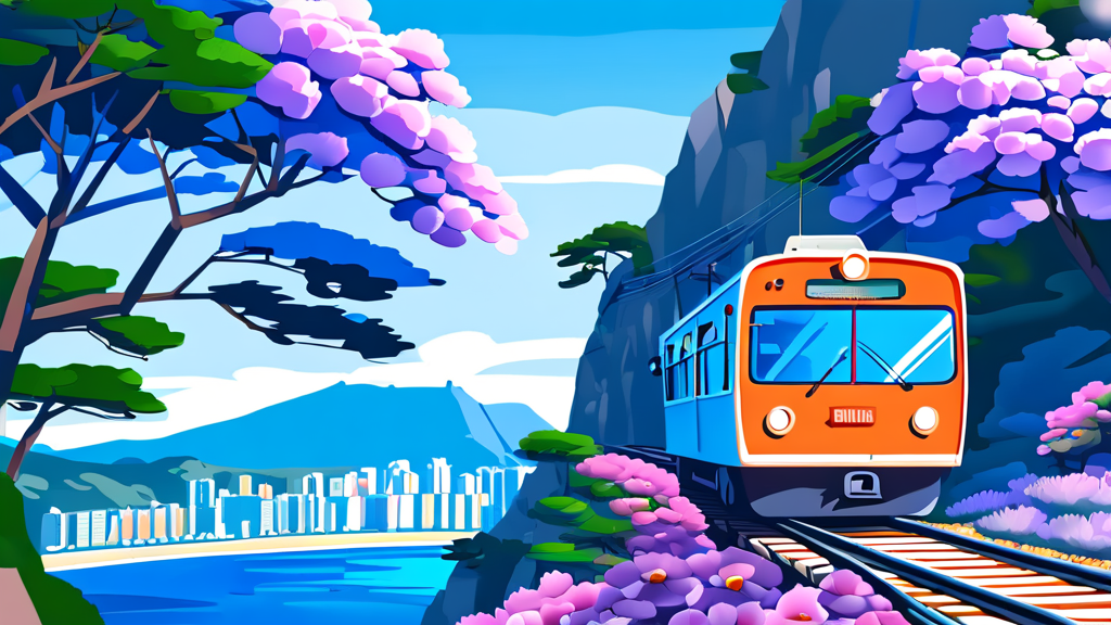 다누비열차 코스 및 주요 정류장 탐방 (cartoon 스타일)