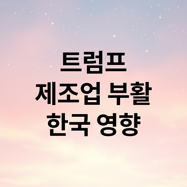 트럼프
제조업 부활
한국 영향 (트럼프 미국 제조업 부활)