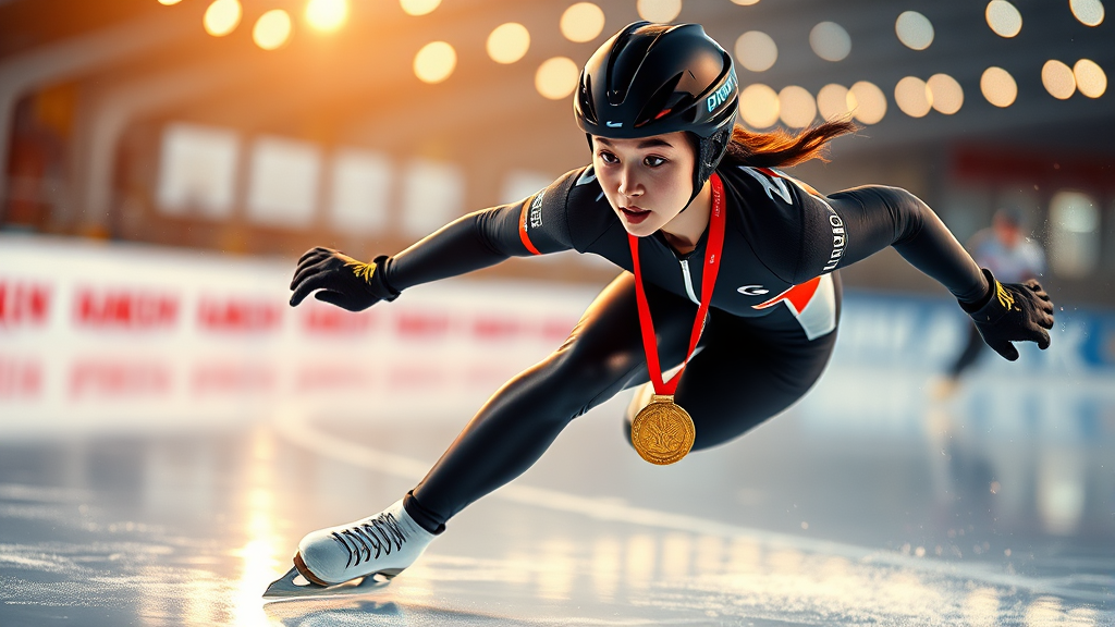 김길리 선수의 프로필 및 주요 경력 (realistic 스타일)