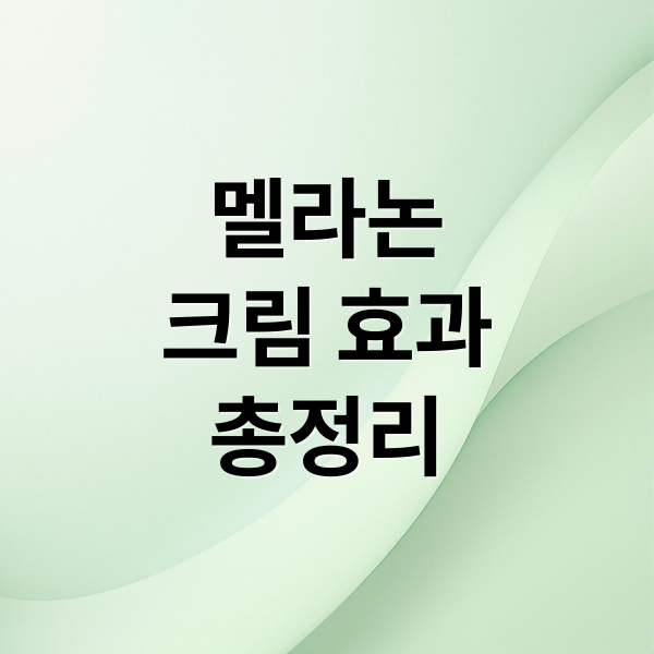 멜라논
크림 효과
총정리 (멜라논 크림 미백)