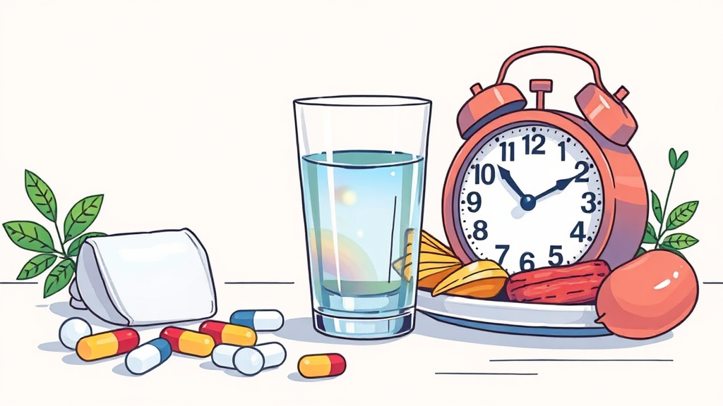 복용법 및 주의사항 (illustration 스타일)