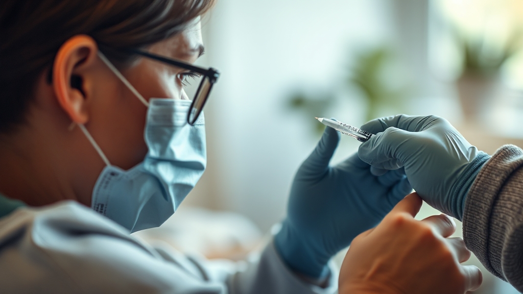 접종 후 관리 및 주의사항 (realistic 스타일)