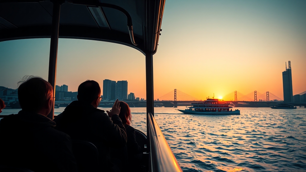 한강 버스, 언제 탈 수 있을까? (realistic 스타일)