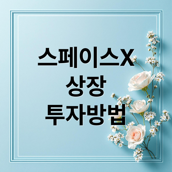 스페이스X 상장 임박? A to Z 2 스페이스X
상장
투자방법 (스페이스 X 상장)