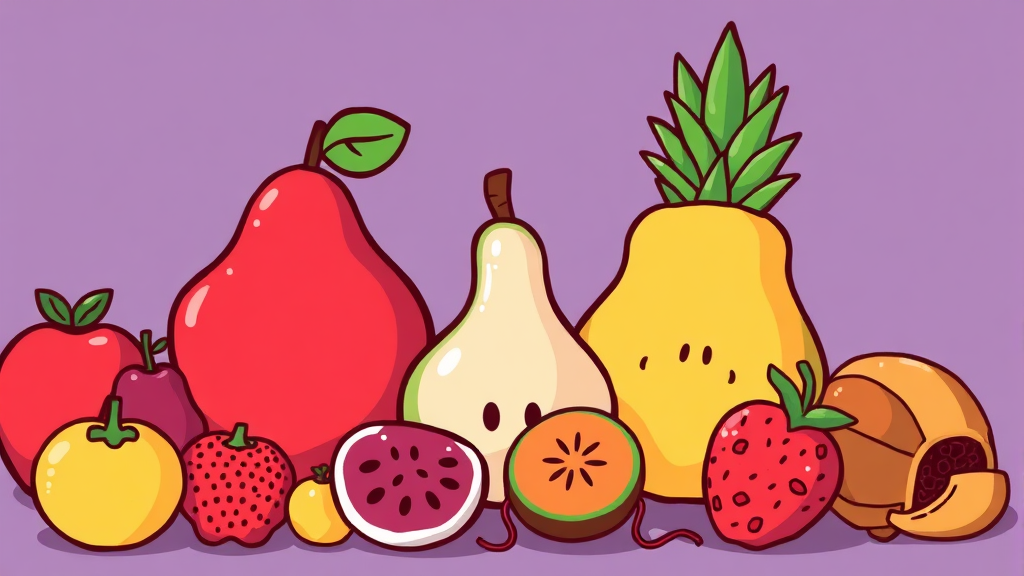 당뇨에 좋은 과일 vs. 피해야 할 과일 (cartoon 스타일)