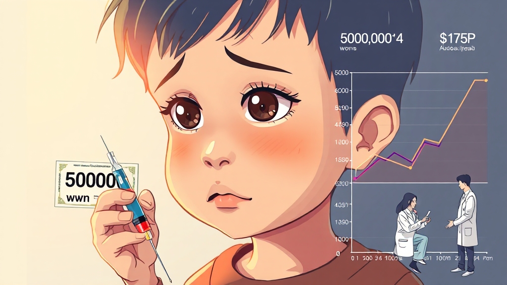 성장호르몬 주사, 비용 및 검사 (illustration 스타일)