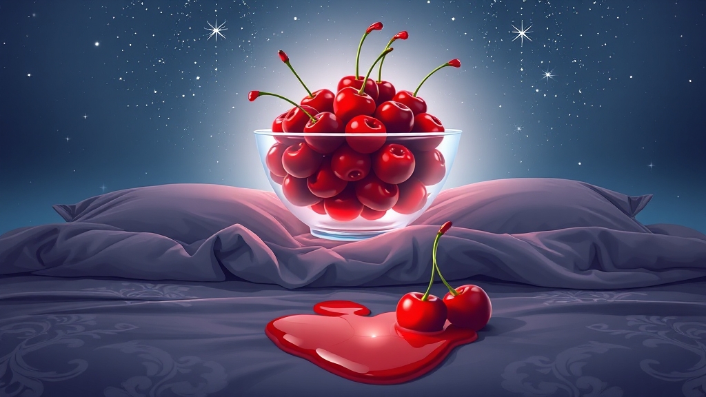 체리가 수면 질 개선에 미치는 영향 (illustration 스타일)