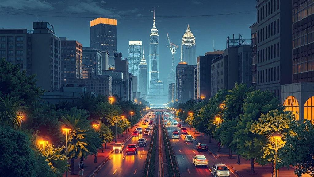 안전한 도시 환경, 가로등과 CCTV의 효과 (illustration 스타일)