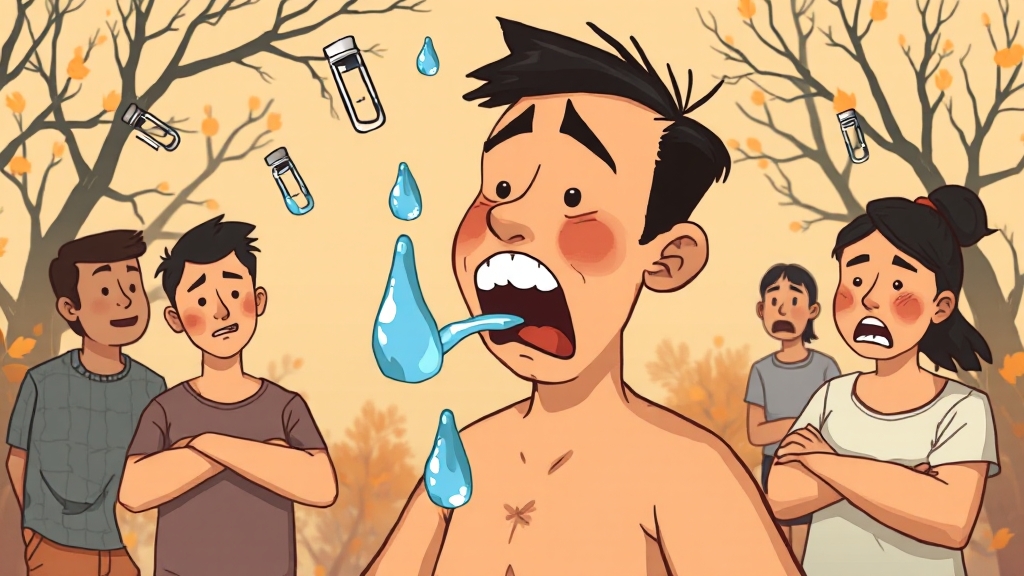 수분 부족과 과다 섭취, 신호와 위험성 (cartoon 스타일)