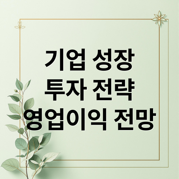 영업이익 전망: 기업 성장과 투자 전략 2 기업 성장
투자 전략
영업이익 전망 (영업이익 전망)
