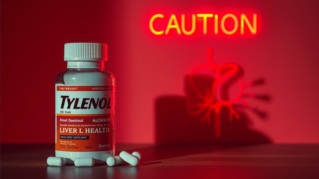 타이레놀, 간 독성 위험은 어느 정도? (realistic 스타일)